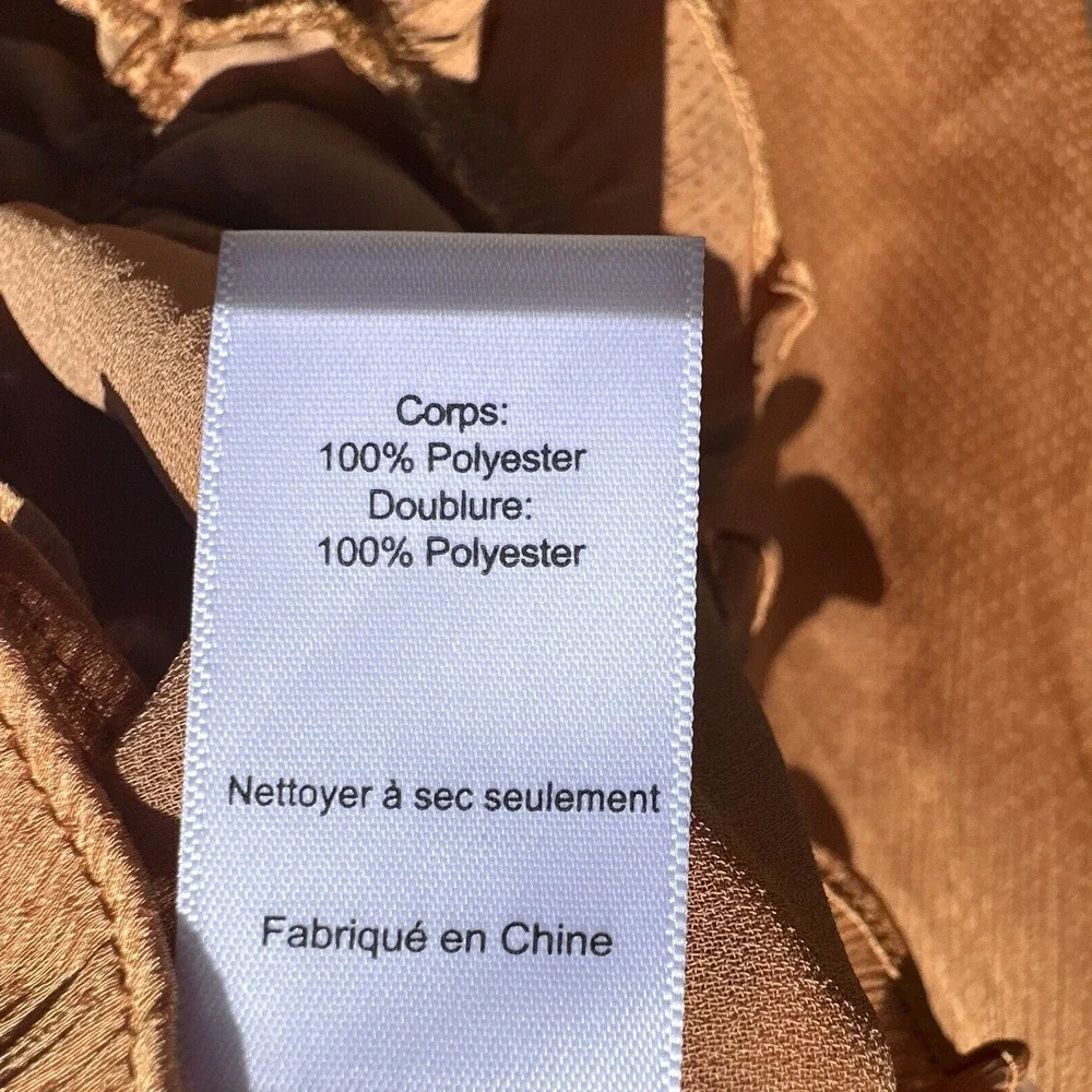 NWT ASTR the label LOVE SONG RUCHED FRONT LONG SLEEVE TOP Apricot Med - Picture 8 of 9